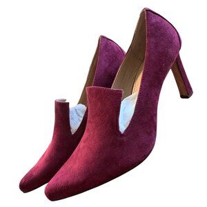 Donald Pliner Burgundy Suede Pointed‎ Toe Heels Womens Size 7.5M